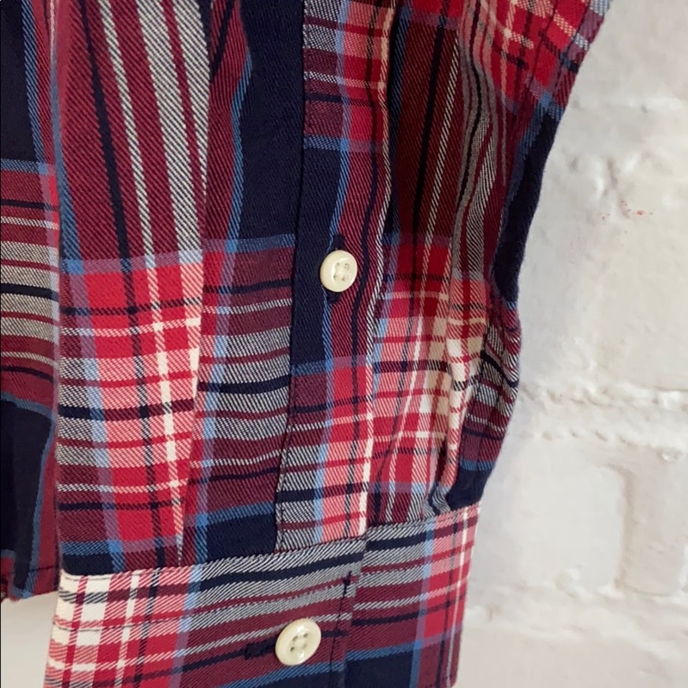 BOAST Mens Red and Blue Plaid Long Sleeve Button Down Shirt Size Small - Picture 5 of 8